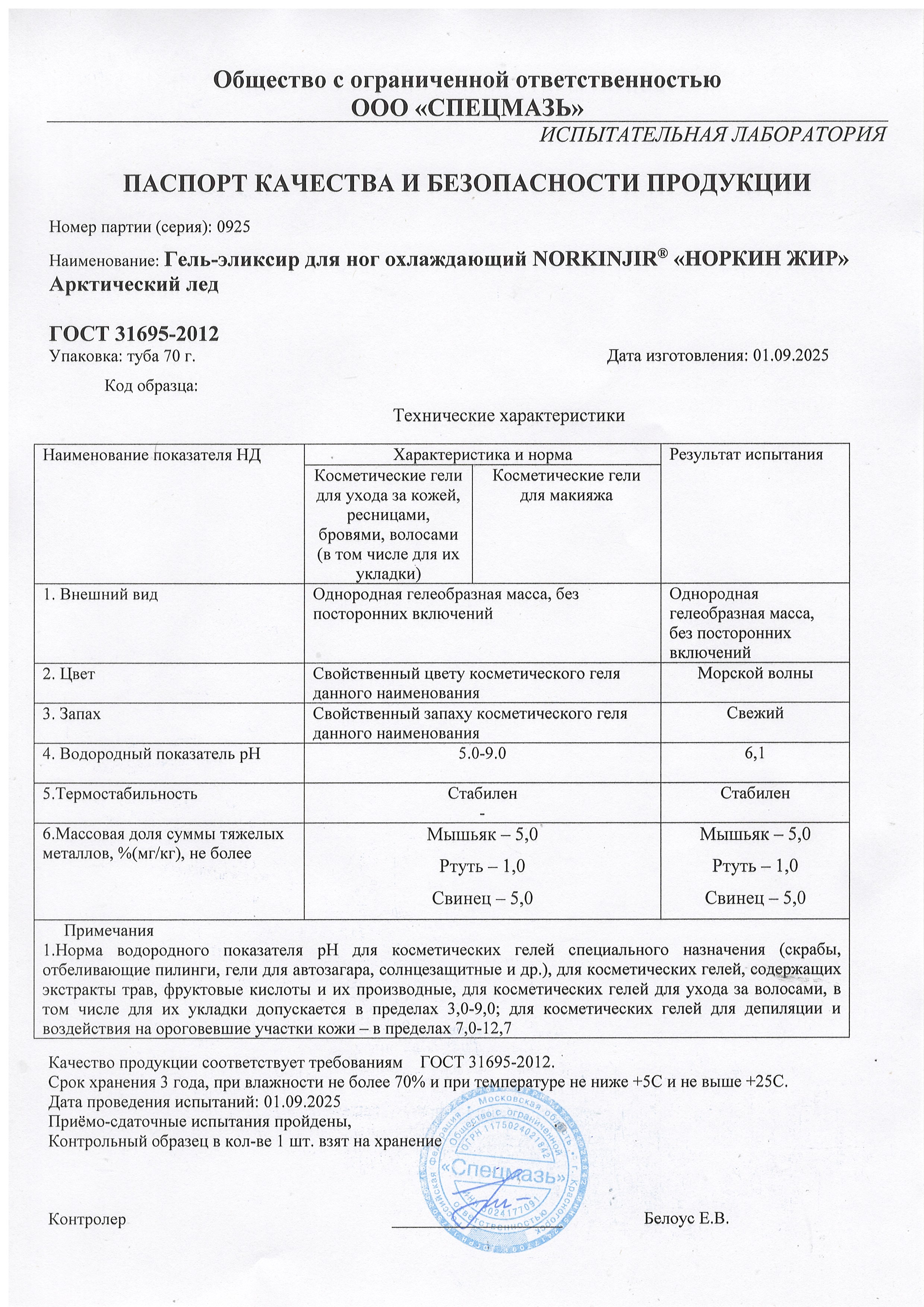 Паспорт №092025